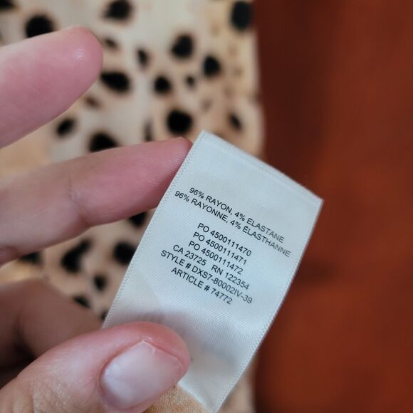 Aritzia Wilfred Free Cheetah Print Bodycon Spaghetti Strap Mini Dress XS - Picture 6 of 6